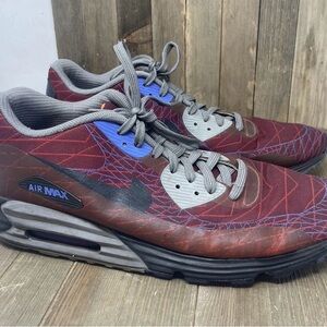 NIKE AIR MAX Lunar 90 Jaquard Red Clay 654468 600 Men's Shoes Size 13